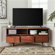 Pemberly Row 3 Drawer Solid Wood Corner TV Stand for TVS up to 58