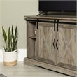 Pemberly Row Farmhouse Wood Corner TV Stand for TVs up to 52