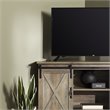 Pemberly Row Farmhouse Wood Corner TV Stand for TVs up to 52