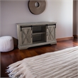 Pemberly Row Farmhouse Wood Corner TV Stand for TVs up to 52
