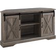 Pemberly Row Farmhouse Wood Corner TV Stand for TVs up to 52