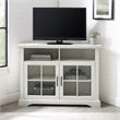 Pemberly Row Glass Door Tall Corner TV Stand for TVs up to 50