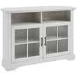 Pemberly Row Glass Door Tall Corner TV Stand for TVs up to 50
