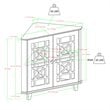 Pemberly Row Corner Accent Cabinet with 1-Adjustable Shelf in Dark Teal