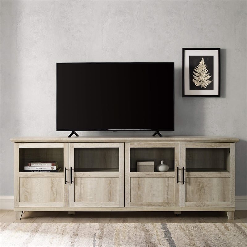 Pemberly Row Transitional Wood TV Console for TVs up to 70