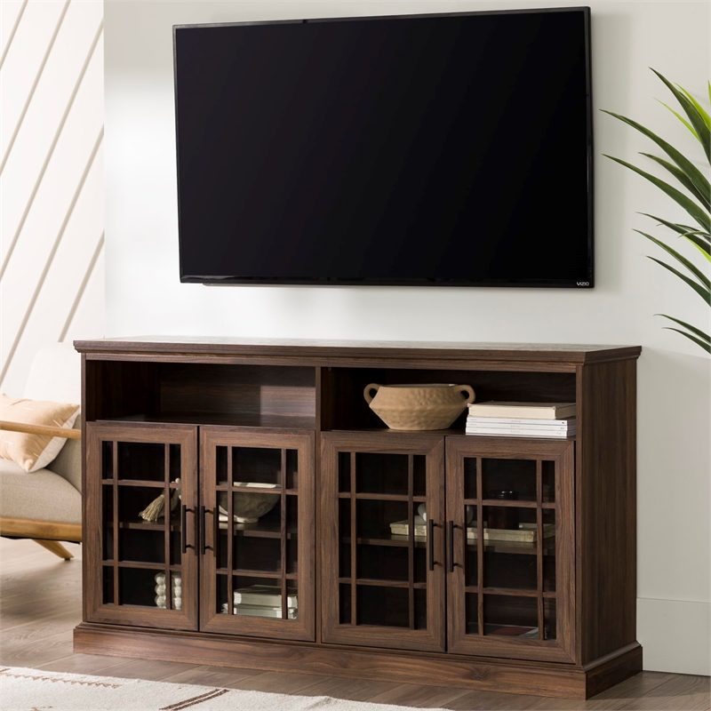 Pemberly Row Transitional Wood TV Console for TVs up to 58