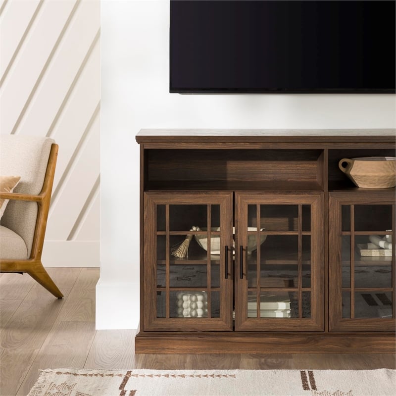 Pemberly Row Transitional Wood TV Console for TVs up to 58