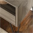 Pemberley Row Slate Gray Nightstand Hairpin Legs Open and Closed Storage 25.25
