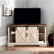 Pemberly Row Traditional Wood Corner TV Stand for TVs up to 52