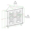 Pemberly Row Transitional Engineered Wood Corner Accent Cabinet in Black