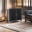Pemberly Row Transitional Engineered Wood Corner Accent Cabinet in Black