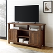Pemberly Row Farmhouse Wood Grooved-Door TV Stand for TVs up to 58