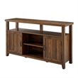Pemberly Row Farmhouse Wood Grooved-Door TV Stand for TVs up to 58