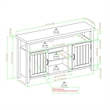 Pemberly Row Farmhouse Wood Grooved-Door TV Stand for TVs up to 58