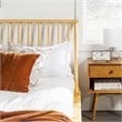 Pemberly Row Modern Solid Wood Queen Spindle Bed with Tapered Legs in Light Oak