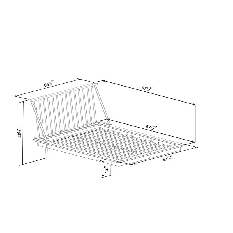 Pemberly Row Modern Solid Wood Queen Spindle Bed with Tapered Legs in Light Oak