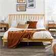 Pemberly Row Modern Solid Wood Queen Spindle Bed with Tapered Legs in Light Oak