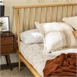 Pemberly Row Modern Solid Wood Queen Spindle Bed with Tapered Legs in Light Oak