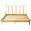 Pemberly Row Modern Solid Wood Queen Spindle Bed with Tapered Legs in Light Oak