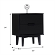 Pemberly Row 2-Piece Groove Handle Wood Bedroom Nightstand Set in Walnut