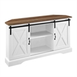 Pemberly Row Rustic Wood Corner TV Stand for TVs up to 52