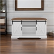 Pemberly Row Rustic Wood Corner TV Stand for TVs up to 52