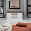 Pemberly Row Rustic Wood Corner TV Stand for TVs up to 52