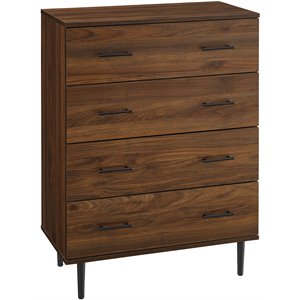 Pemberly Row 30&quot Contemporary 4-Drawer Bedroom Chest in Dark Walnut