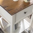 Pemberly Row 1-Drawer Farmhouse Wood V-Frame End Table in White ( Set of 2)
