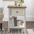 Pemberly Row 1-Drawer Farmhouse Wood V-Frame End Table in White ( Set of 2)