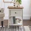 Pemberly Row 1-Drawer Farmhouse Wood V-Frame End Table in White ( Set of 2)