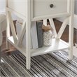 Pemberly Row 1-Drawer Farmhouse Wood V-Frame End Table in White ( Set of 2)