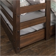 Pemberly Row Low Wood Twin Over Twin Bunk Bed in Walnut Finish