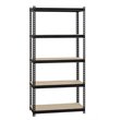 Pemberly Row Riveted Metal Shelving 5-Shelf Unit 18D x 36W x 72H in Black