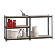 Pemberly Row Riveted Metal Shelving 5-Shelf Unit 18D x 36W x 72H in Black