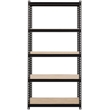 Pemberly Row Riveted Metal Shelving 5-Shelf Unit 18D x 36W x 72H in Black