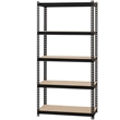 Pemberly Row Riveted Metal Shelving 5-Shelf Unit 18D x 36W x 72H in Black