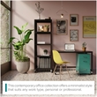 Pemberly Row 5-Shelf Steel Metal High Mobile Bookcase in Black