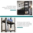 Pemberly Row 5-Shelf Steel Metal High Mobile Bookcase in Black