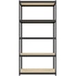 Pemberly Row Riveted Metal Shelving 5-Shelf Unit 12D x 30W x 60H in Black