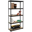 Pemberly Row Riveted Metal Shelving 5-Shelf Unit 12D x 30W x 60H in Black