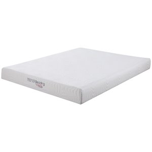 pemberly row 8-inch full memory foam mattress in white finish
