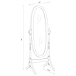 Pemberly Row Traditional Glass Oval Cheval Mirror in White Finish