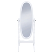 Pemberly Row Traditional Glass Oval Cheval Mirror in White Finish