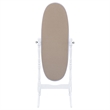 Pemberly Row Traditional Glass Oval Cheval Mirror in White Finish