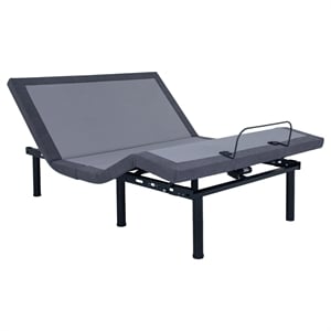 Pemberly Row California King Adjustable Bed Base in Gray & Black