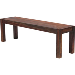 pemberly row rectangular wooden bench in warm chestnut finish