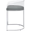 Pemberly Row Acrylic Back Counter Height Stool in Grey and Chrome