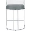 Pemberly Row Acrylic Back Counter Height Stool in Grey and Chrome