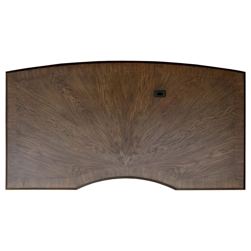 Pemberly Row Executive Desk with File Cabinets in Burnished Oak